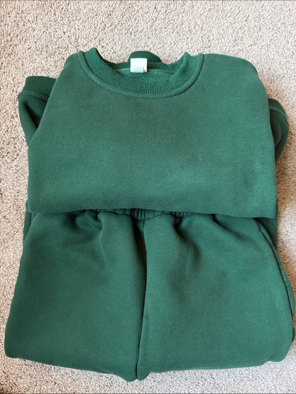 {OORI NOA} thick green fleece sweat set 6/7T